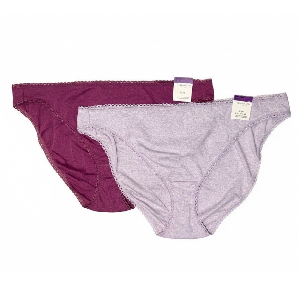 Charter Club Women's Cotton Brief Panties‎ 2 Pack Pink Berry Amethyst Size XXL